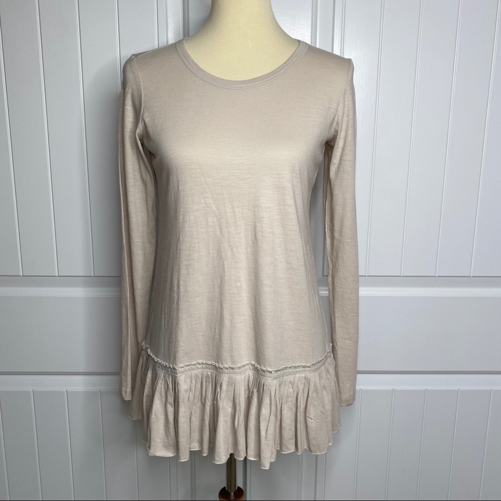 5/$25! LOGO Lori Goldstein cream top sz XXS